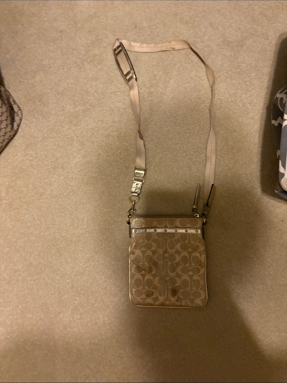 Coach Tan Signature Canvas Crossbody Bag